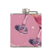 Personalized Sparkle Glam Pink Cocktail  フラスク (裏面)