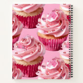 Personalized Sparkle Glam Pink Cupcake Delight ノートブック (裏面)