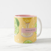 Personalized Sparkle Margarita & Lime ツートーンマグカップ (正面右)