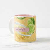 Personalized Sparkle Margarita & Lime ツートーンマグカップ (正面左)
