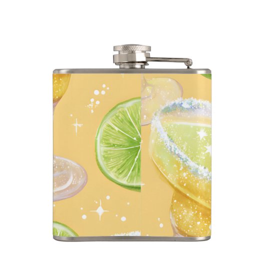 Personalized Sparkle Margarita & Lime フラスク (裏面)