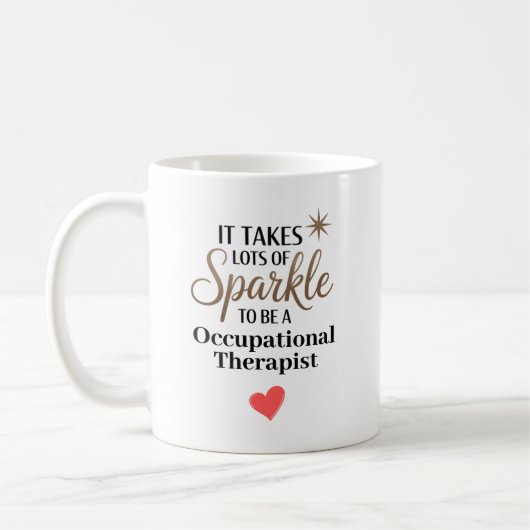 Personalized Sparkle Occupational Therapist コーヒーマグカップ (左)
