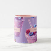 Personalized Sparkling Berry Bliss Purple Smoothie ツートーンマグカップ (中央)