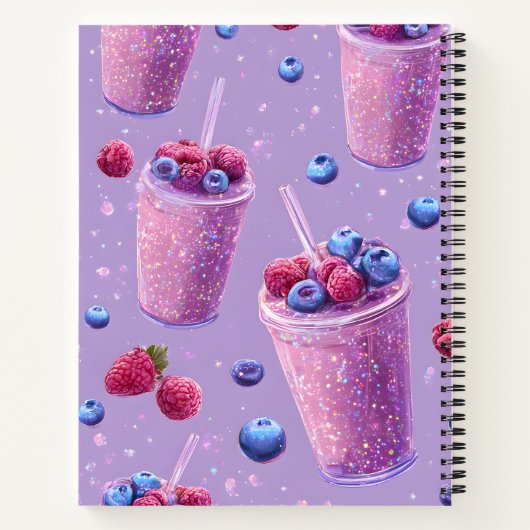 Personalized Sparkling Berry Bliss Purple Smoothie ノートブック (裏面)