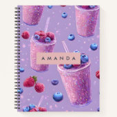 Personalized Sparkling Berry Bliss Purple Smoothie ノートブック (正面)