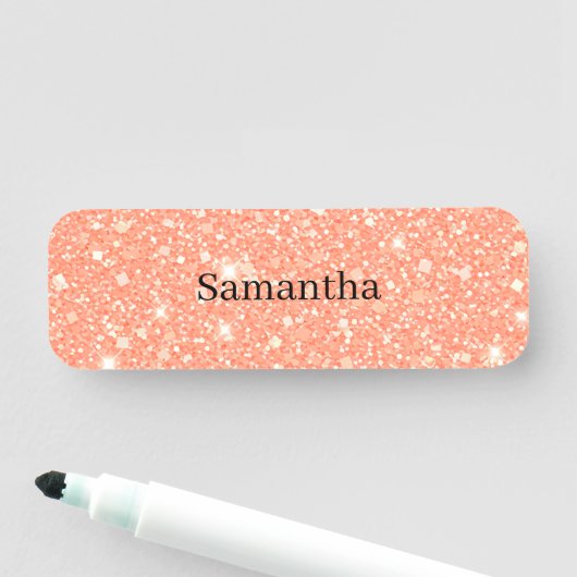 Personalized Sparkling Peach Dazzle  名札 (インサイチュ)