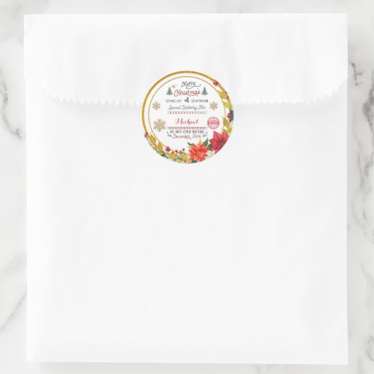 Personalized Special Delivery North Pole Santa ラウンドシール (バッグ)