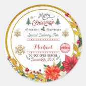 Personalized Special Delivery North Pole Santa ラウンドシール (正面)