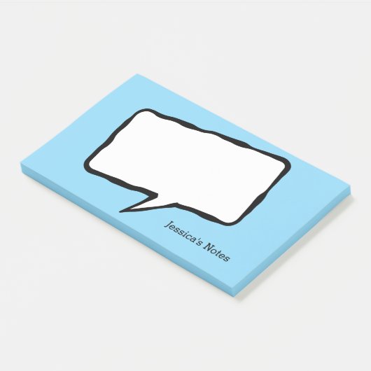 Personalized speech bubble blue Post-it® notes ポストイット (アングル)