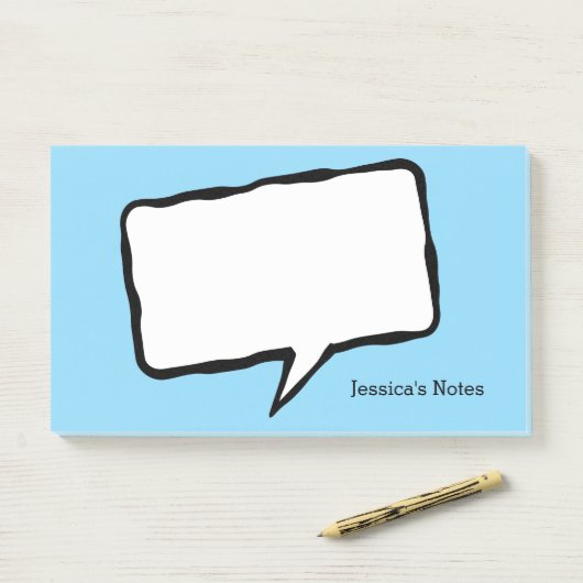 Personalized speech bubble blue Post-it® notes ポストイット (デスク)