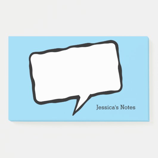 Personalized speech bubble blue Post-it® notes ポストイット (正面)