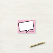 Personalized speech bubble pink Post-it® notes ポストイット (デスク上)