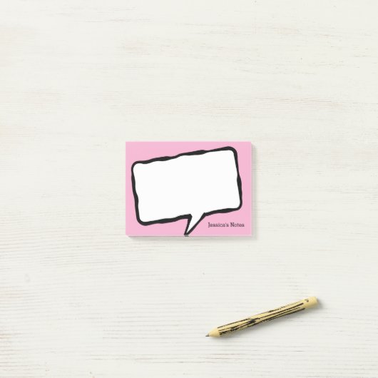 Personalized speech bubble pink Post-it® notes ポストイット (デスク上)