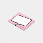 Personalized speech bubble pink Post-it® notes ポストイット (アングル)