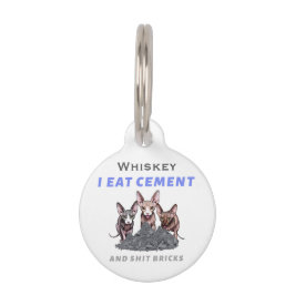 Personalized Sphynx Cats Funny I Eat Cement Meme  ペット　ネームタグ