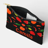 Personalized Spicy Peppers Pattern Pouch Bag アクセサリーポーチ (見開き)