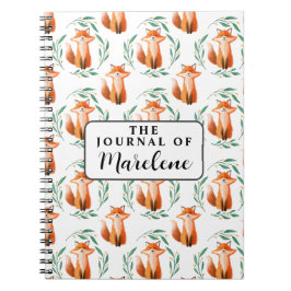 Personalized Spiral Photo Notebook – Cute Fox  ノートブック