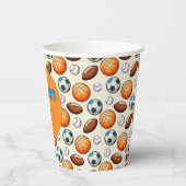 Personalized Sports Birthday Paper Cups  紙コップ (左)