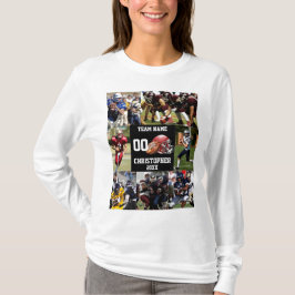 Personalized Sports Photo Collage Football  Tシャツ