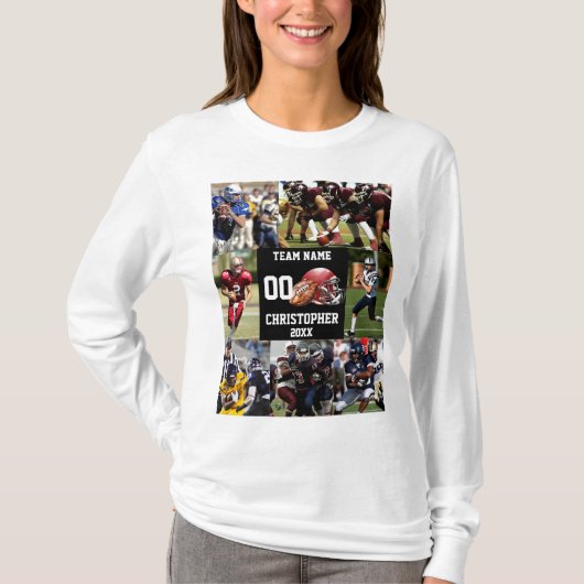 Personalized Sports Photo Collage Football  Tシャツ (正面)