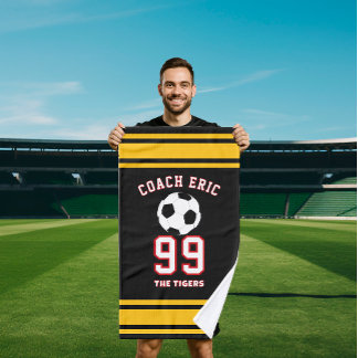 Personalized Sports soccer coach Football Player ハンドタオル