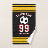 Personalized Sports soccer coach Football Player ハンドタオル (ハンドタオル)