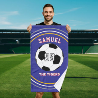 Personalized Sports soccer Football Player ハンドタオル