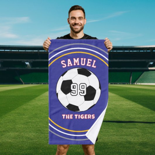 Personalized Sports soccer Football Player ハンドタオル