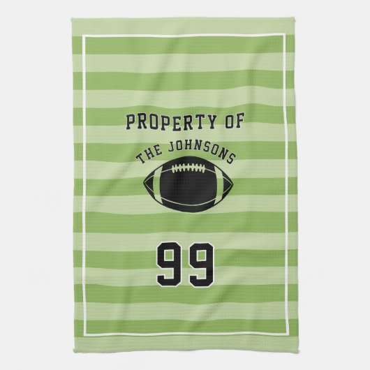 Personalized Sports Towel | Custom Football Player キッチンタオル (縦)