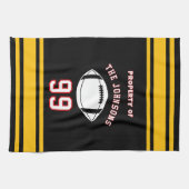 Personalized Sports Towel | Custom Football Player キッチンタオル (横)