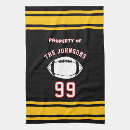Personalized Sports Towel | Custom Football Player キッチンタオル