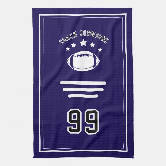 Personalized Sports Towel | Custom Football Player キッチンタオル (縦)