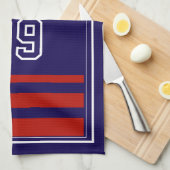 Personalized Sports Towel | Custom Football Player キッチンタオル (四つ折り)
