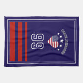 Personalized Sports Towel | Custom Football Player キッチンタオル (横)