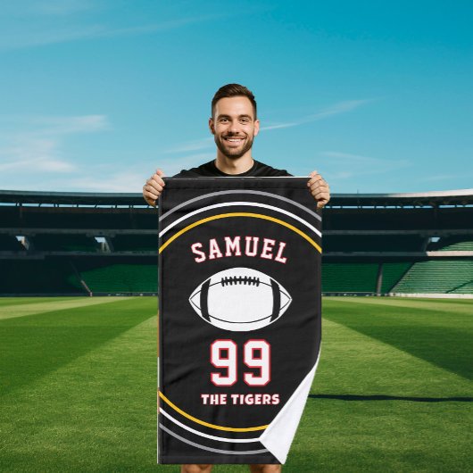 Personalized Sports Towel | Custom Football Player ハンドタオル