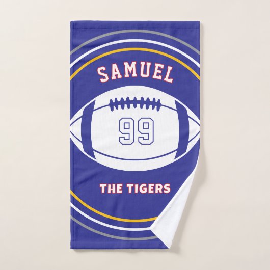 Personalized Sports Towel | Custom Football Player ハンドタオル (ハンドタオル)
