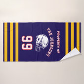 Personalized Sports Towel | Custom Football Player バスタオル (バスタオル)