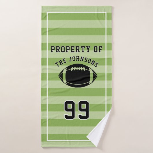 Personalized Sports Towel | Custom Football Player バスタオル (バスタオル)