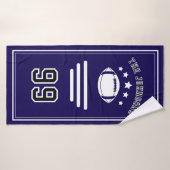 Personalized Sports Towel | Custom Football Player バスタオル (バスタオル)