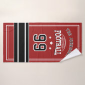 Personalized Sports Towel | Custom Football Player バスタオル (バスタオル)