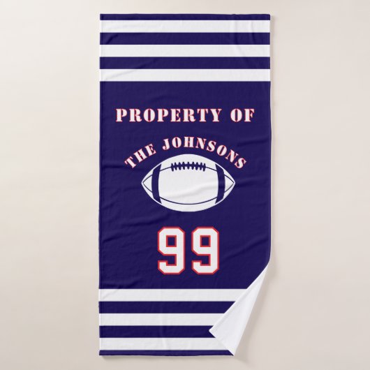 Personalized Sports Towel | Custom Football Player バスタオル (バスタオル)