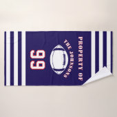 Personalized Sports Towel | Custom Football Player バスタオル (バスタオル)