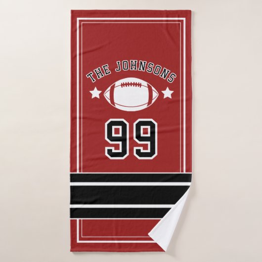 Personalized Sports Towel | Custom Football Player バスタオル (バスタオル)