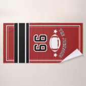 Personalized Sports Towel | Custom Football Player バスタオル (バスタオル)