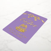 Personalized Spring Easter Egg Gold Bow 箔シーズンカード (回転した状態)