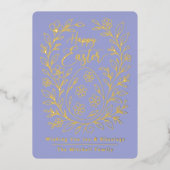 Personalized Spring Easter Egg Gold Floral 箔シーズンカード (正面)