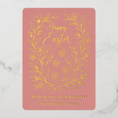 Personalized Spring Easter Egg Gold Floral 箔シーズンカード (正面)