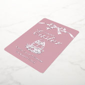 Personalized Spring Easter Egg Silver Bow 箔シーズンカード (回転した状態)