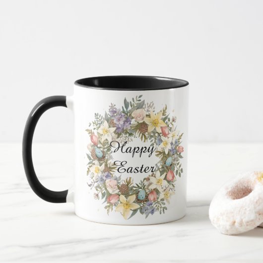 Personalized Spring Floral Keepsake マグカップ (ドーナツ)