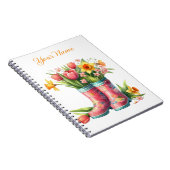 Personalized Spring Floral Spiral Notebook ノートブック (右側)